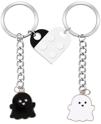 Tyqour 2 Stück Partner Schlüsselanhänger Paar Geschenk für Beste Freundin Pärchen Paare Adventskalender Füllung Weihnachtsgeschenke Kleinigkeiten Kleine Geschenke für Frauen Männer Freund