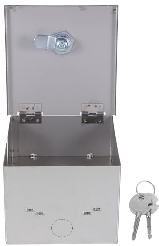 GRIRIW Boîte Extérieure Verrouillable en Acier Inoxydable Étanche et Solide avec Protection de Prise pour Rénovations et Espaces Publics Argenté