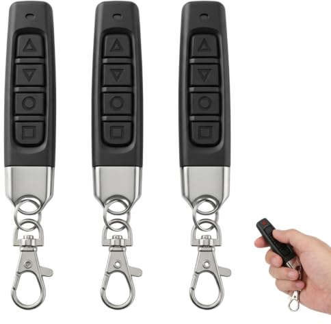 XAVURO 3 Pièces Telecommande Portail Universelle 433,92 MHz Bip Universelle Portail sans Fil Compatible 4 Boutons Touches Copieuse pour Voiture et Porte de Garage Code Fixe