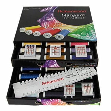 Ackermann Nähgarn Box Schwarz 36x 200m Jeans Super Stretch, Twin Stretch & Jersey