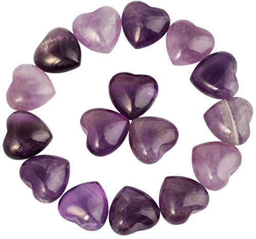 rockcloud Heilung Kristall natur Rosenquarz Herz Love geschnitzt Palm Handschmeichler Chakra Reiki Balancing 0.5 Amethyst(pack of 10)