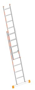 Layher Schiebeleiter 2 x 8 Sprossen / 230 cm - 405 cm Länge Leiter Stehleiter TOPIC zweiteilig Alu Aluminiumleiter Bauleiter Anlegeleiter