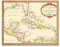 Wee Blue Coo Map Gulf Mexico Caribbean Sea Central America Cuba 1754 France Art Print Framed Poster Wall Decor Kunstdruck Poster Wand-Dekor-12X16 Zoll
