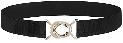 Syuer Damen Stretchy Skinny Taillengürtel Einfacher Stil Elastischer Gürtel für Jeanskleider (S-M (65-78cm), Schwarz)
