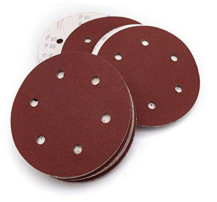 Jiayouy, dischi abrasivi in carta vetrata per levigatrice orbitale, 22,9 cm, 6 fori, 10 pezzi, Grana 120.