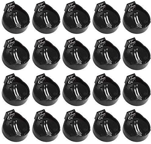 GTIWUNG CR2032 CR2025 Coin Cell Button Battery Holder Case for 3V Button Battery, Black, Pack of 20