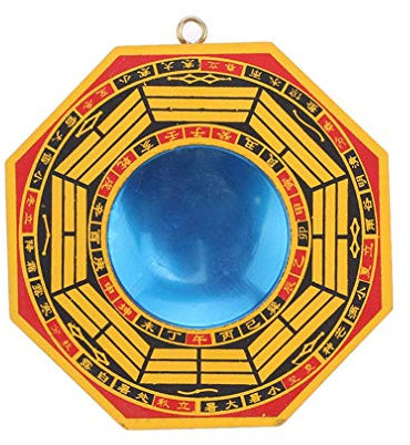 Fliyeong Bagua Spiegel Feng Shui Konvexer Spiegel zum Schutz vor schädlicher Wirkenergie Bringen Sie viel Glück Kreatives Geschenk für Ihren Freund Praktisch und beliebt