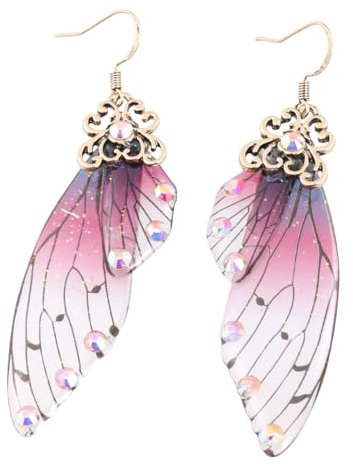 Holibanna Schmetterlingsflügel Ohrringe Lange Märchen Schmetterling Braut Ohrringe Phantasie Frauen Accessoires (Bronze)