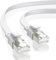 BAHIWOM Cable Ethernet Cat8 de 1,5m, 40Gbps/2000MHz Cat 8 Cable de Red Plano RJ45 LAN Internet de Alta Velocidad, Compatible con Router, con Laptop, con TV - Blanco