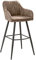 invicta INTERIOR Edler Barhocker Turin Vintage Taupe mit Ziersteppung Barstuhl mit Armlehne Hocker Tresenstuhl