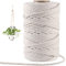 Tenn Well Corde en Coton de 6 mm 50 m D'épaisseur Multifonction Corde pour Tricot, Macramé, Tentures Murales, Loisirs Créatifs et Décoration
