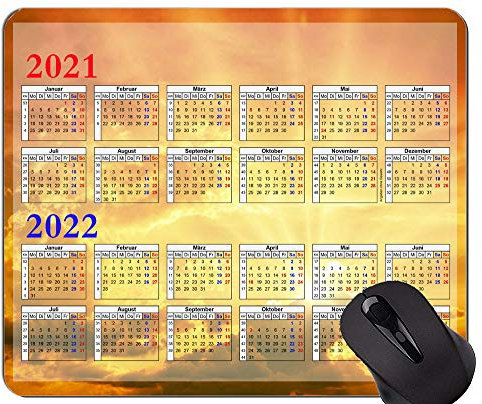 YENDOSTEEN 2021-2022 Kalender Mauspad Lustige, schöne Sonnenuntergang-Mauspad mit genähter Kante