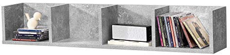 [en.casa] Wandregal Ekerö Hängeregal mit 4 Ablagen Schweberegal 95 x 17 x 16,5 cm Wandboard Betonoptik