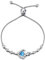 Agvana Damen Armband Herz, 925 Sterling Silber Geburtsstein Armbänder, März Geburtsstein Erstellt Aquamarin Rose Blume Herz Verstellbare Armband Edlen Schmuck Geschenk für Frauen Ehefrau Mama