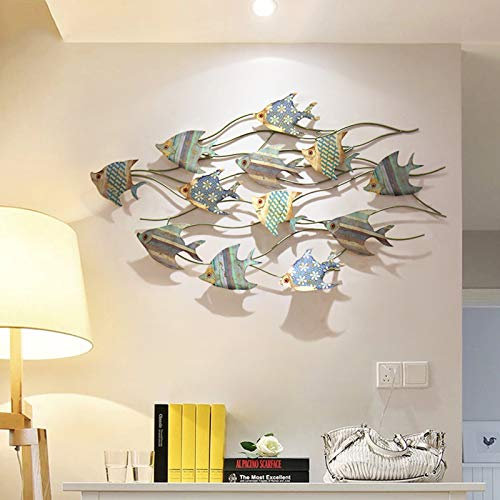 Wandbilder Metall Fische, Wandschmuck Wohnzimmer Metall, Wandschmuck Metallbilder Wanddeko Wohnzimmer, Wohnkultur für zu Hause Küche Schlafzimmer Kinderzimmer