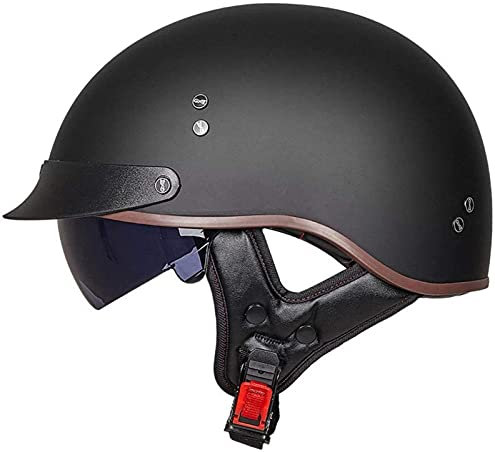 Casque Moto Bols Jet avec Visière Demi Coque Casque Scooter pour Homme Femme, Casque Moto Jet pour Pilote Cruiser Cyclomoteur Biker ECE Homologué 1,XL