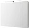 ML-Design Armoire de Toilette avec Éclairage LED et Miroir 90x72x15 cm, Prise, Interrupteur, 6 Étagères en Verre Réglables en Hauteur, 3 Portes, Blanc, Meuble Rangement Murale pour Salle de Bain