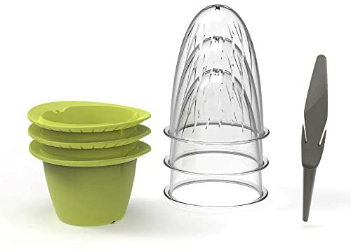 Romberg Vertikale Mini-Pflanztöpfe | für Vertical & City Gardening | 3er Set Pflanztöpfe mit Aufhängung | 9 cm Ø x 14.5 cm