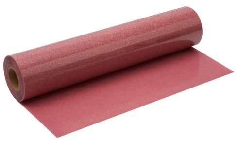FANSGUAR Rose Gold Glitter HTV Roll -12x10ft Pink Iron on Heat Transfer Vinyl for DIY Shirts Gifts