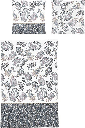 Irisette Bettwäsche Soft-Seersucker blau-Mauve-Natur Größe 135x200 cm (80x80 cm)