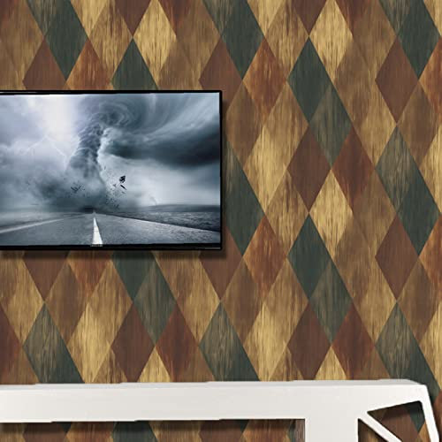Tapeten Brauner Retro-Stil Fototapete Moderne Tapete Wanddeko Vliestapete Wohnzimmer Schlafzimmer Selbstklebende Tapete TV Hintergrund Wallpaper53x500cm(Breite x Höhe)