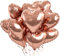Foil Heart Balloons Rose Gold, 10Pcs Rose Gold Heart Shape Balloons 18inch Foil Balloons for Helium Birthday Balloons Decorations for Valentines Day, Wedding, Brithday Party, Anniversary, Baby Shower