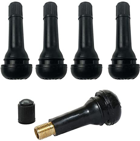 TR413 Valvulas para neumaticos, de Goma,Goma para Llantas válvulas, Negro,Válvulas de Snap-In para neumáticos,Tapas para válvulas Goma,para Coches,Motos(5 Piezas)