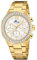 Lotus Damen Armbanduhr aus Edelstahl mit Glassteinen in der Farbe Gold 38mm, Wasserdichtigkeit: 5 Bar, 18873/1
