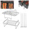 2er Pack Luftfritiergestell Luftfritierzubehör kompatibel mit Ninja Food Dual Zone Luftfritiergerät [AF300EU] [AF400EU] 304 Edelstahl, Silber (2)