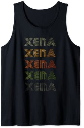 Love Heart Xena T-Shirt im Grunge/Vintage-Stil Schwarz Xena Tank Top