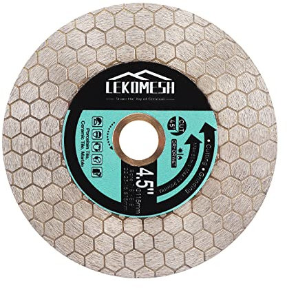 Discos de Diamante 115MM para Porcelanico - Doble Cara Disco de Corte y Rectificado Diamante Ultrafino LEKOMESH para Cortar Esmerilar Cerámica Azulejos Mármol Granito Piedra Artificial,Hexágono