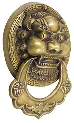 Campanello per Porte in ghisa Porta in Ottone Classica Porta Grande Porta Decorativa for Porta d'ingresso Domestica Battente Decorativo for Esterni