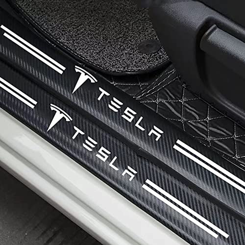 MAFLEN Car Door Sill Protector, for tesla model 3 model X model s model Y Self-Adhesive Carbon Fiber Tape Protectors Anti Scratch Car Door Edge