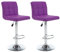 vidaXL 2X Barhocker Höhenverstellbar Barstuhl Tresenhocker Bistrohocker Thekenhocker Küchenhocker Thekenstuhl Tresenstuhl Lila Kunstleder