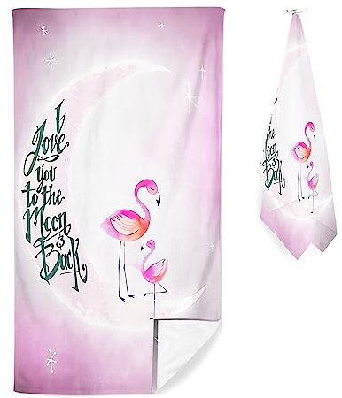 Doiicoon Flamingo Serviettes de plage - Serviette de plage XXL - Serviette de plage flamant rose - Serviette de bain pour fille - En microfibre - Pour la randonnée (60 x 120 cm, 11)