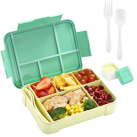 Toothbace Brotdose Kinder mit Fächern, 1330ML Lunchbox Kinder Jausenbox Vesperbox für Kindergarten, Mikrowelle Jausenbox für Kindergarten, Schule, Ausflüge