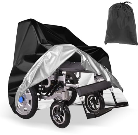Trintion Wheel Chair Cover Mobility Scooter Storage Protection Cover 210D Oxford Heavy Duty Waterproof Outdoor Rain Cover with Elastic Band Resist Snow Rain Sun Wind Dust 40 x 126 x 109 cm