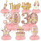 Turypaty Pink Rose Gold 30th Birthday Honeycomb Centerpieces Decorations for Women, 9Pcs Rose Gold Happy 30th Birthday Table Centerpieces Party Supplies, Thirty Year Old Birthday Table Toppers Decor