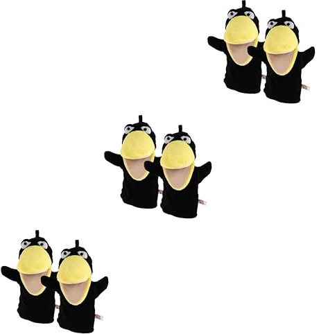 ibasenice 6 STK Krähe Handpuppe Schlafenszeit Freund Spielzeug Rabe Handpuppe Krähe Stofftier Ganzkörperpuppe Gefüllte Handpuppe Requisiten Zum Geschichtenerzählen Baby Erwachsener Plüsch