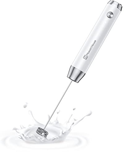 Maestri House Espumador de Leche, Recargable Espumador Leche Electrico con Agitador de Acero Inoxidable, Impermeable Mini Batidor Electrico para Café, matcha, Lattes, capuchino, LunaFro NS