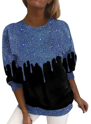 Cocila Lightning Deals Christmas Sparkle Top White Mesh Top Long Sleeve Yellow Shirt Women UK Silver Tops Women Party The Drop Women Clothes Ladies Plus Size Clothing Ladies Gift Sets Sale Clearance