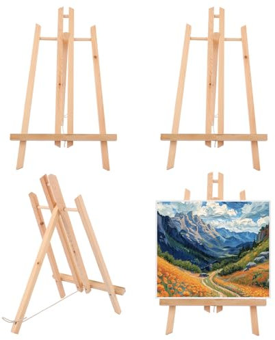 JMIATRY 4Stk Leinwand Ständer 39CM, Staffelei Tisch, Mini Staffelei Holz Tischstaffelei Holz für Gemälde, Kinder Kunst & Handwerk