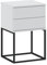 Oggi Cyria Nachttisch mit 2 Schubladen, Weiß, MDF Front, Push to Open, Selbstmontage, Metallgestell, 16mm laminierte Platte