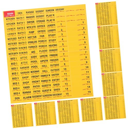 CAXUSD Étiquettes Autocollantes Colorées Pour Panneaux Électriques Pour Boîtiers De Disjoncteurs Lot De 10 Feuilles