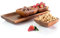 cintika Set of 4 Rectangle Trays and Square Wooden Bowls Serving Set for Snacks, Wooden Bowls Dipping Sauces, Salsa, Nuts, and More - Ideal for Parties, Events, and Everyday Use - Durable and Stylish