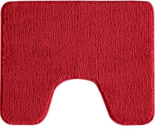 LEVASSEUR Tapis de Toilette uni en Polyester Rouge 50x40cm