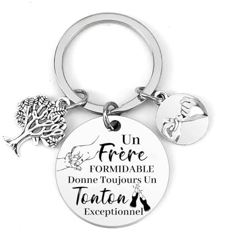 VZIUYTRE Porte-clés tonton exceptionnel - cadeau fête pour tonton baptême - annonce grossesse et naissance - porte clefs personnalisé oncle - cadeau tonton anniversaire Noël naissance tonton clé (1)