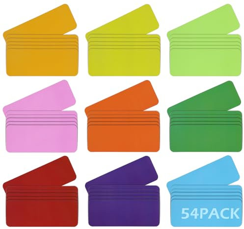 GeeRic Dry Erase Magnetic Labels, Reusable Magnetic Name Tags Write On Magnets Sticker Magnet Labels Name Plate for Whiteboards Locker Fridge School Office Home (Each Measures 3.2 x 1.2)