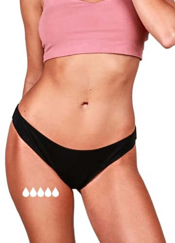 Taynie Swift extra stark Periodenunterwäsche Starke Blutung mit Verschluss - Periodenwäsche - Menstruationsunterwäsche - Periodenslip - wie 3,5 Tampons, Tragedauer 12 Std, 60°C waschbar (42, Schwarz)