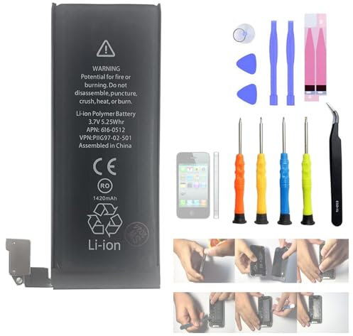 Aousavo A1332 616-0512 ersatz akku Kompatibel mit i-Phone 4 IP4 A1349 A1332 616-0512 616-0513